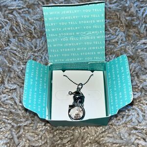 NIB Origami Owl Silver & Rose Gold Snowman CAPSULE Locket Necklace